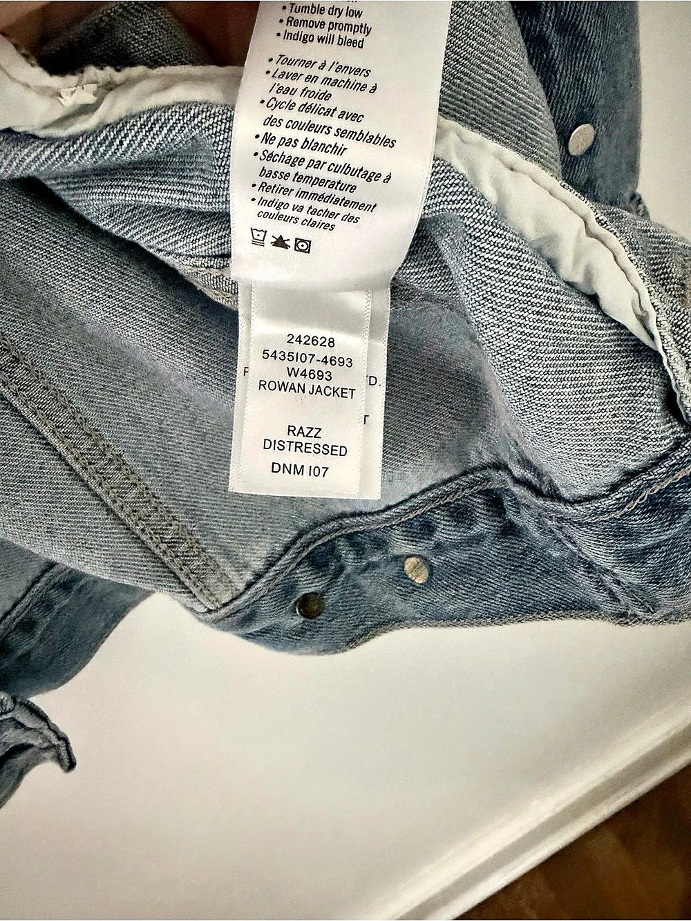 PAIGE Rowan Jacket Razz Distressed Denim Jacket - Picture 4 of 5